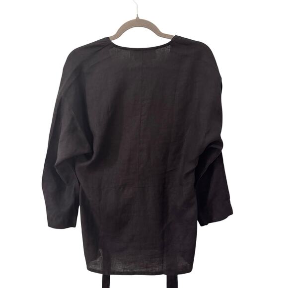 NWT Reistor Power Moves Shirt 100% Hemp Sustainable Lagenlook Black Top Size S - Picture 9 of 10